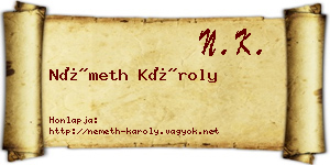 Németh Károly névjegykártya