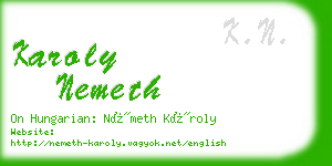 karoly nemeth business card